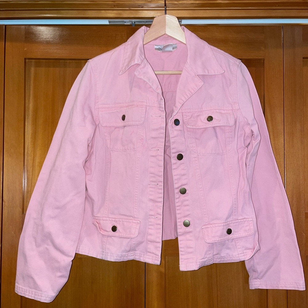 light pink denim jacket